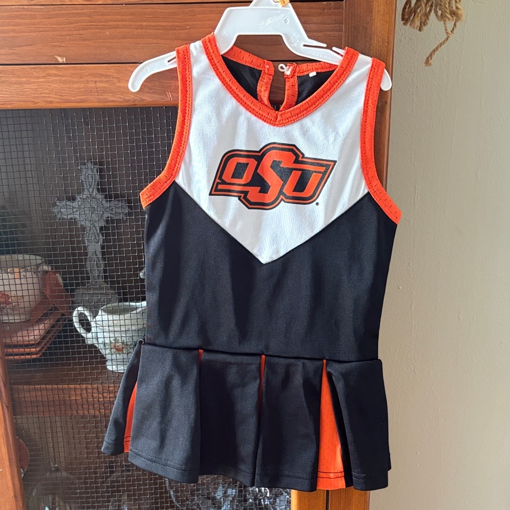 Oklahoma State OSU Kids Cheer Dress in Black, White & Orange